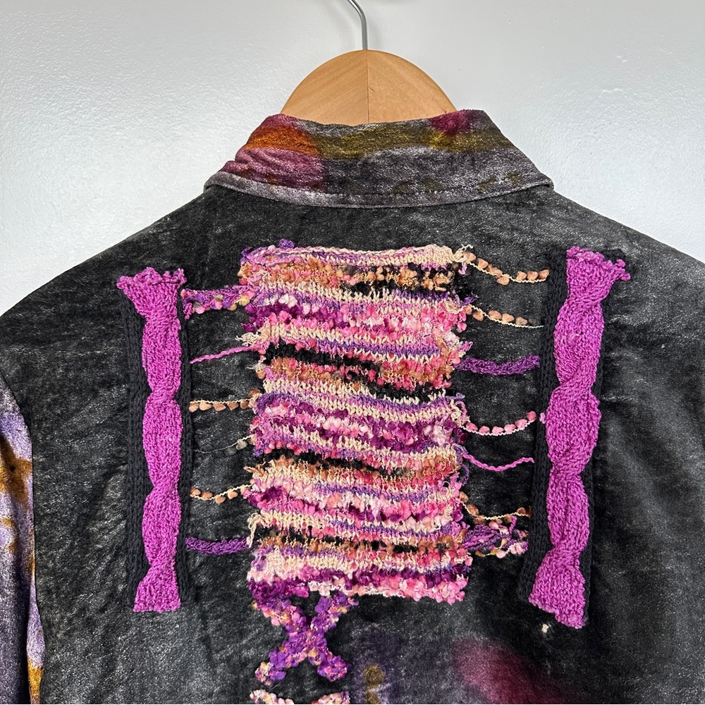 Vintage Sandy Starkman • Mixed Media Textured Ethnic Statement Piece Jacket - Picture 7 of 9